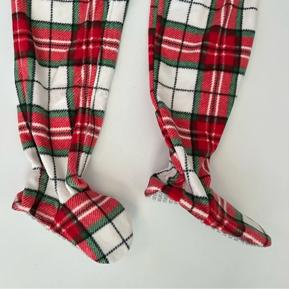Carter's Red and White Plaid Footed One Piece Pajama Size 4T